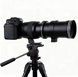 Andoer Lente teleobjetiva zoom manual 420-800 mm f/8.3 para Canon EOS Rebel SL2 SL1 T3 T3i T4i T5 T5i T6 T6i T6s T7 T7i 4000D 6D 7D 60D 70D 77D 80D 5D II/III/IV 550D 650D 650D D