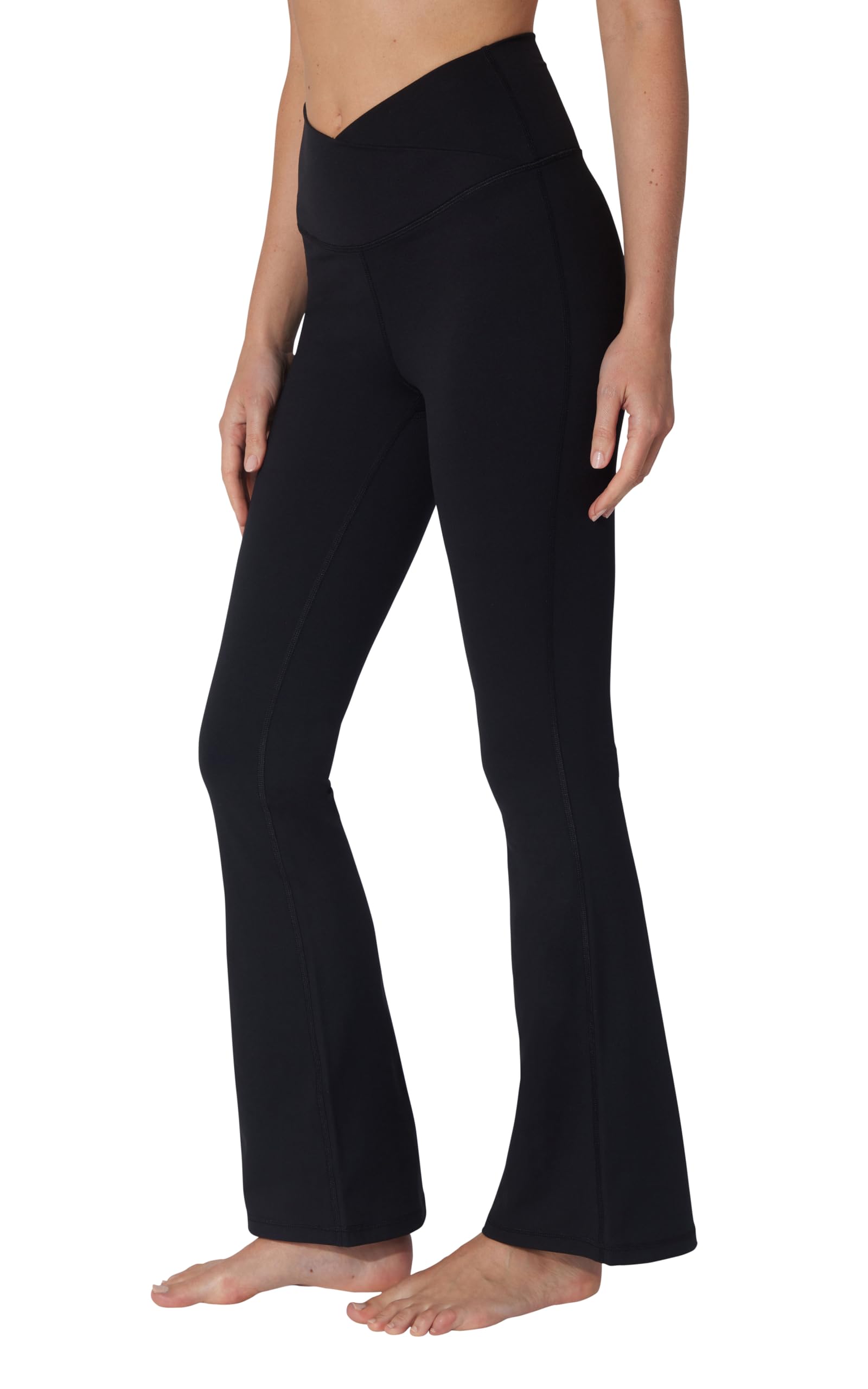 Yogalicious Women's Classic Black 31.5 Flare Legging Crossover High Waisted Squat Proof Bootcut Yoga Pant 29"/31.5", ", M