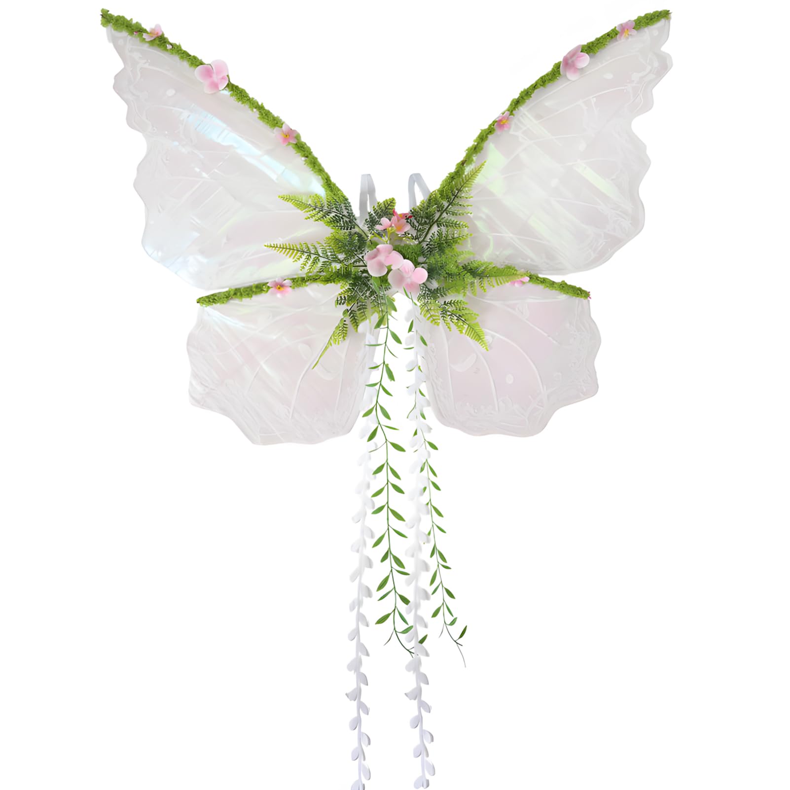 Snycler Fairy Wings for Adults, Fairy Costume Willow Leaf Butterfly Ideal for Carnival Photo Props Cosplay Costume Party -White