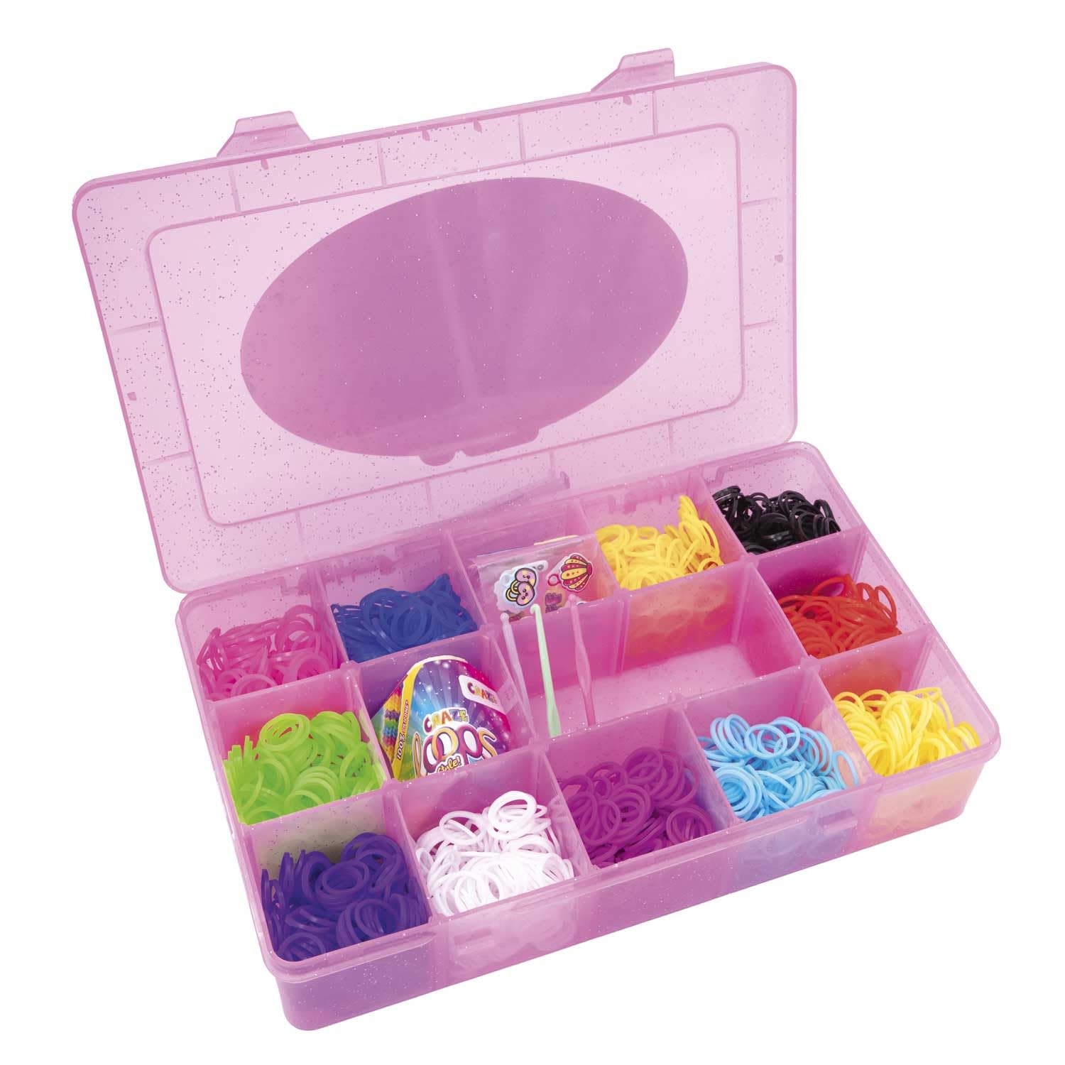 CRAZE loops Fun Box Bracelet Making Kit with 800 Loom Bands, Beads, Clips and Tools - Image 2