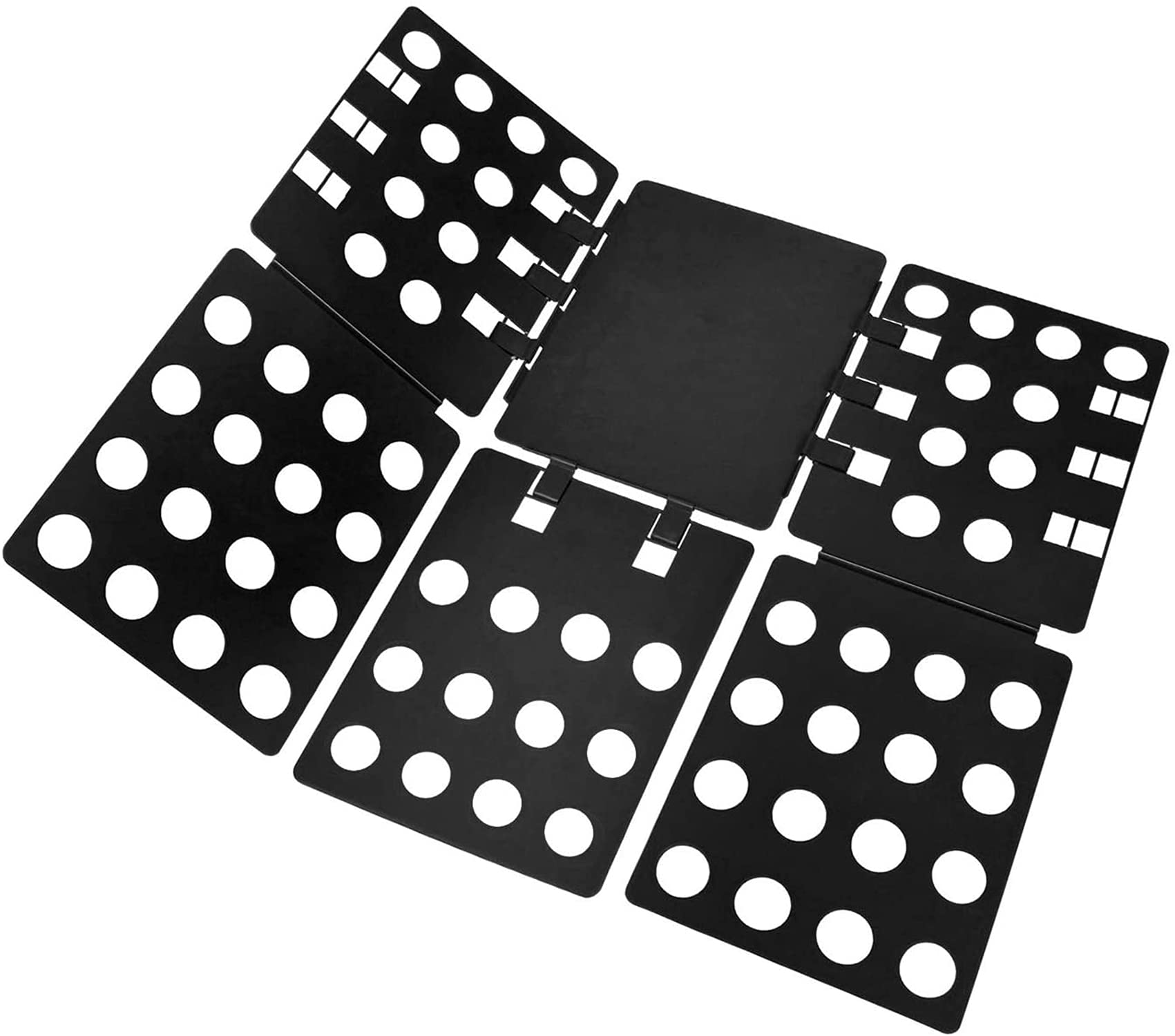 DELFINO T-Shirt Folding Board, T Shirts Clothes Folder Durable Plastic Laundry Folders Folding Boards Flipfold Lightweight and Convenient to Carry Fold Clothes Quickly and Neatly(Mini-Black)