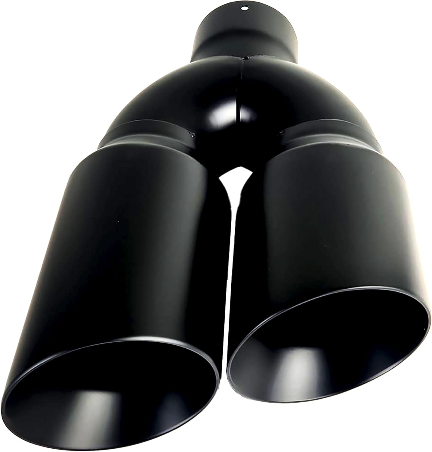 NETAMI 3" Inlet to 4" Outlet Dual Exhaust Tips Gloss Black Ceramic Coated Stainless Steel Double Wall Angle Cut Side Exit 3" x 4" x 12"