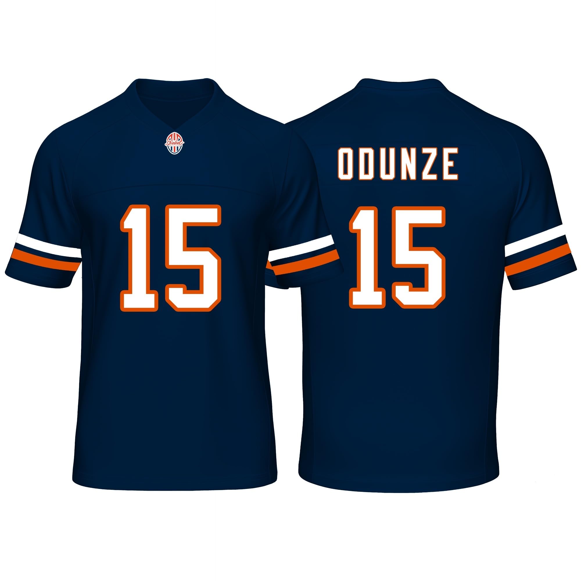 Custom Mens/Youth Football Rome Stitched T-Shirt for Sports Fan Odunze Navy No Brand/Logos