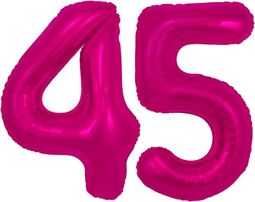 Globo con el número 45 de 40 pulgadas, globos rosa con el número 45, globos digitales para decoraciones de celebración de fiesta de cumpleaños de 45
