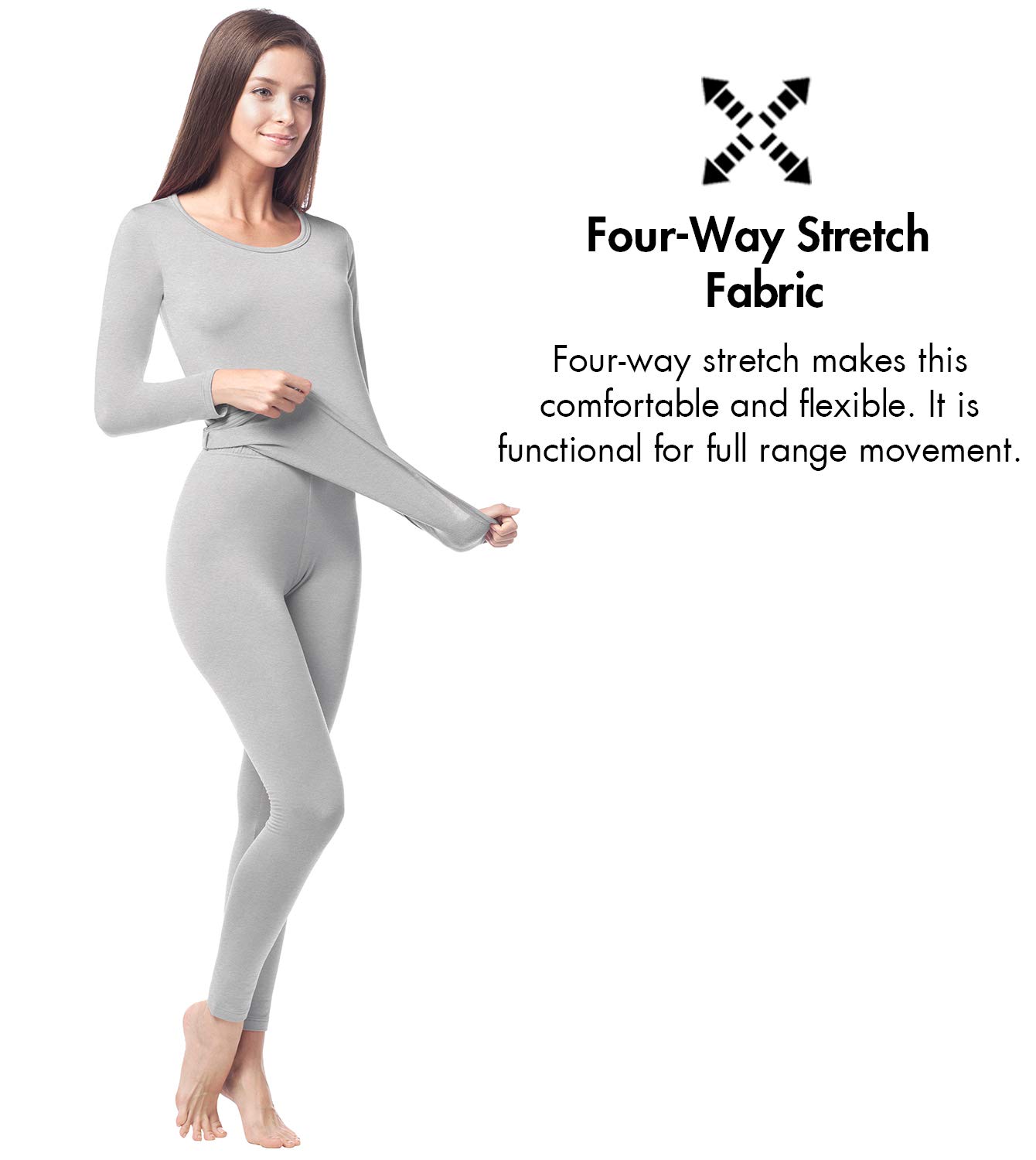 LAPASA Completo Termico Donna Fodera in Micropile Calore Base L17 - Abbigliamento Intimo Invernale Maglietta Pantaloni Calzamaglia Tuta Sci Trekking