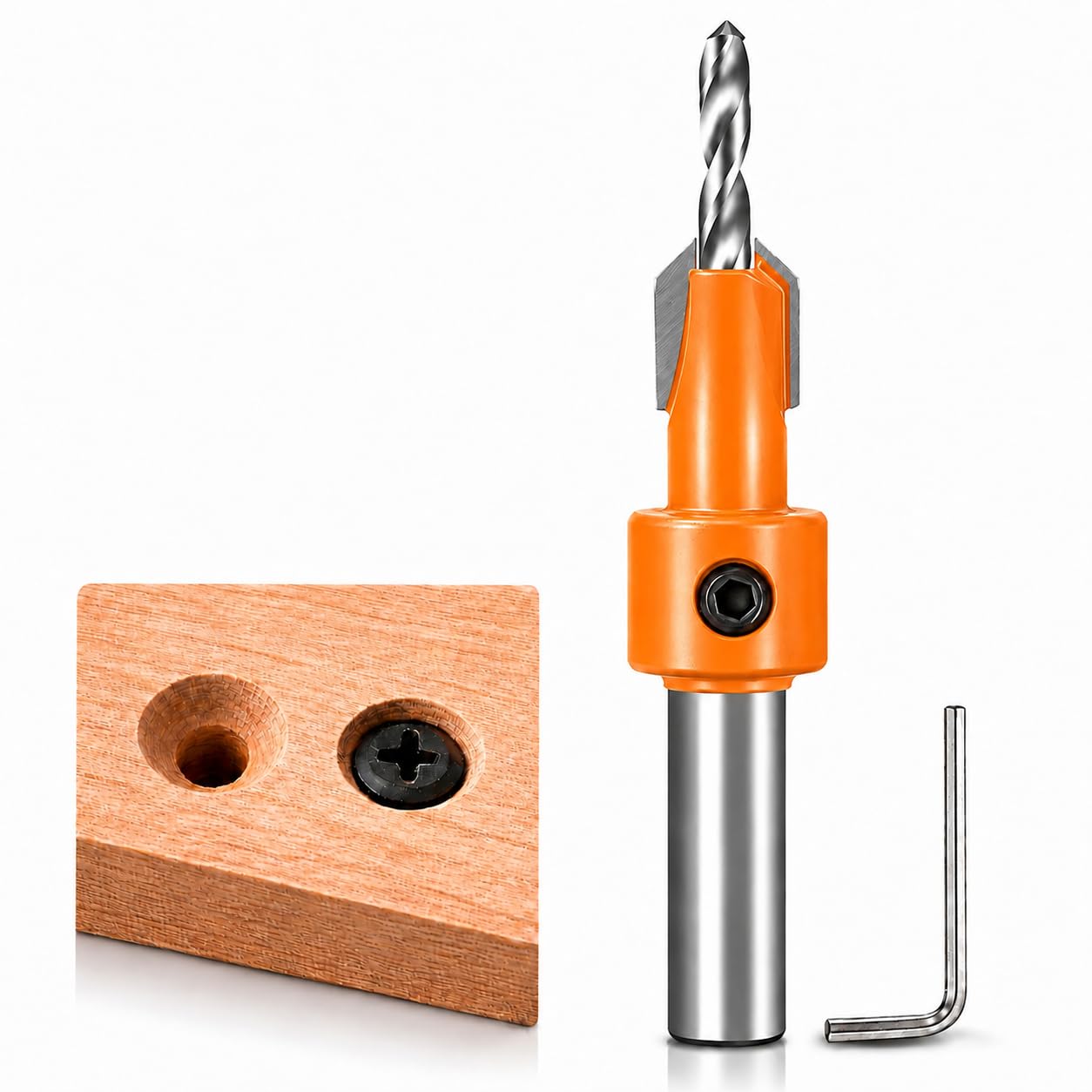 Countersink Drill Bit 3.2 x 8mm for Woodworking | Wood Plug Hole Cutter & Screw Chamfer Tool | High Speed Steel Drill Bit for Furniture, Cabinet & DIY Wood Projects-image-42