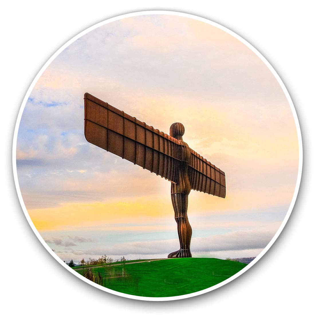 Destination Vinyl Ltd Angel Of The North Newcastle England Uk 24297 Vinyl Stickers (Set Of 2) 7.5Cm - Angel Of The North Newcastle England Uk #24297