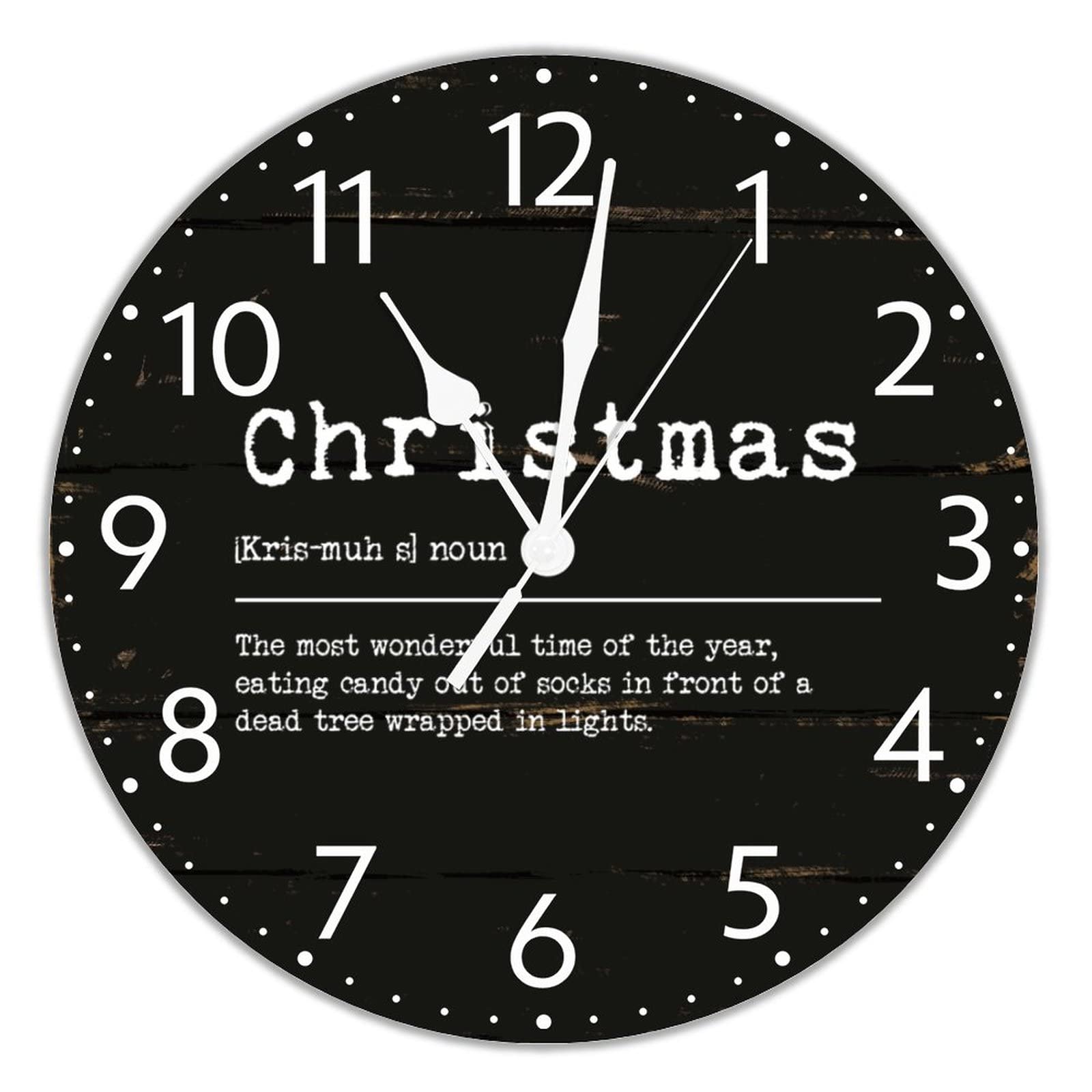 Horloge murale de Noël sans tic-tac pour supprimer les bruits dans la chambre