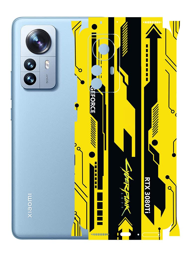 AtOdds - Xiaomi 12 Pro Mobile Back Skin Rear Screen Guard Protector Film Wrap with Camera Protector (Coverage - Back+Camera+Sides) (Yellow Cyberpunk) (B0B4RTCFZS) Amazon Price History, Amazon Price Tracker