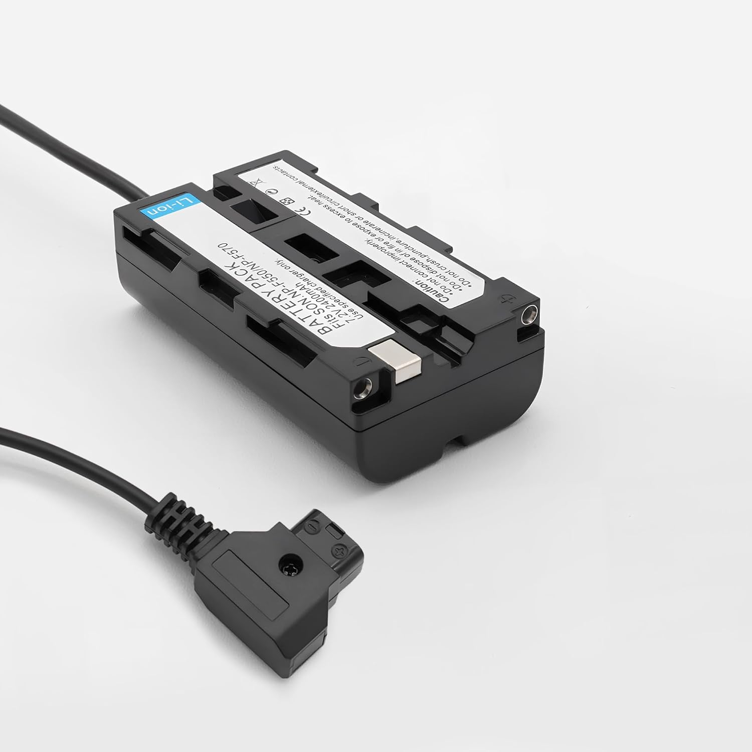 D-Tap to NP-F550 Dummy Battery Coiled Power Cable, Compatible with Sony NP-F550/570/770/970, Atomos Ninja V, Shogun Monitor, LED Lights, V-Mount/Gold-Mount Batteries, 32"