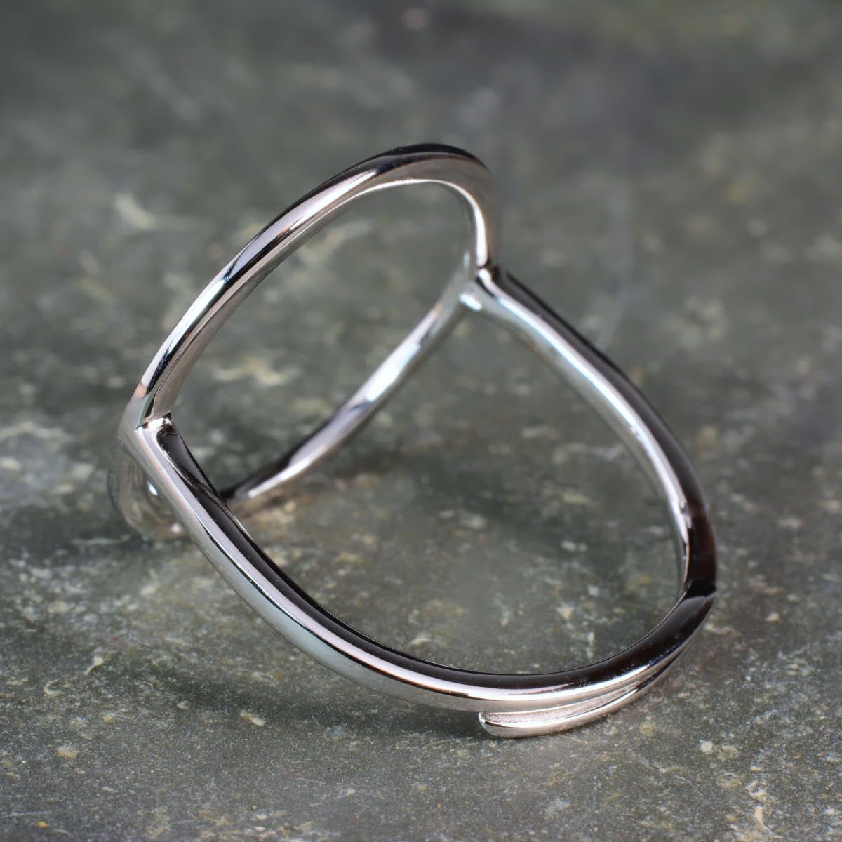 NicoWerk Anillo de plata 925 para mujer, elegante anillo de plata 925 con piedra, ajustable, sencillo y brillante - SRI1109