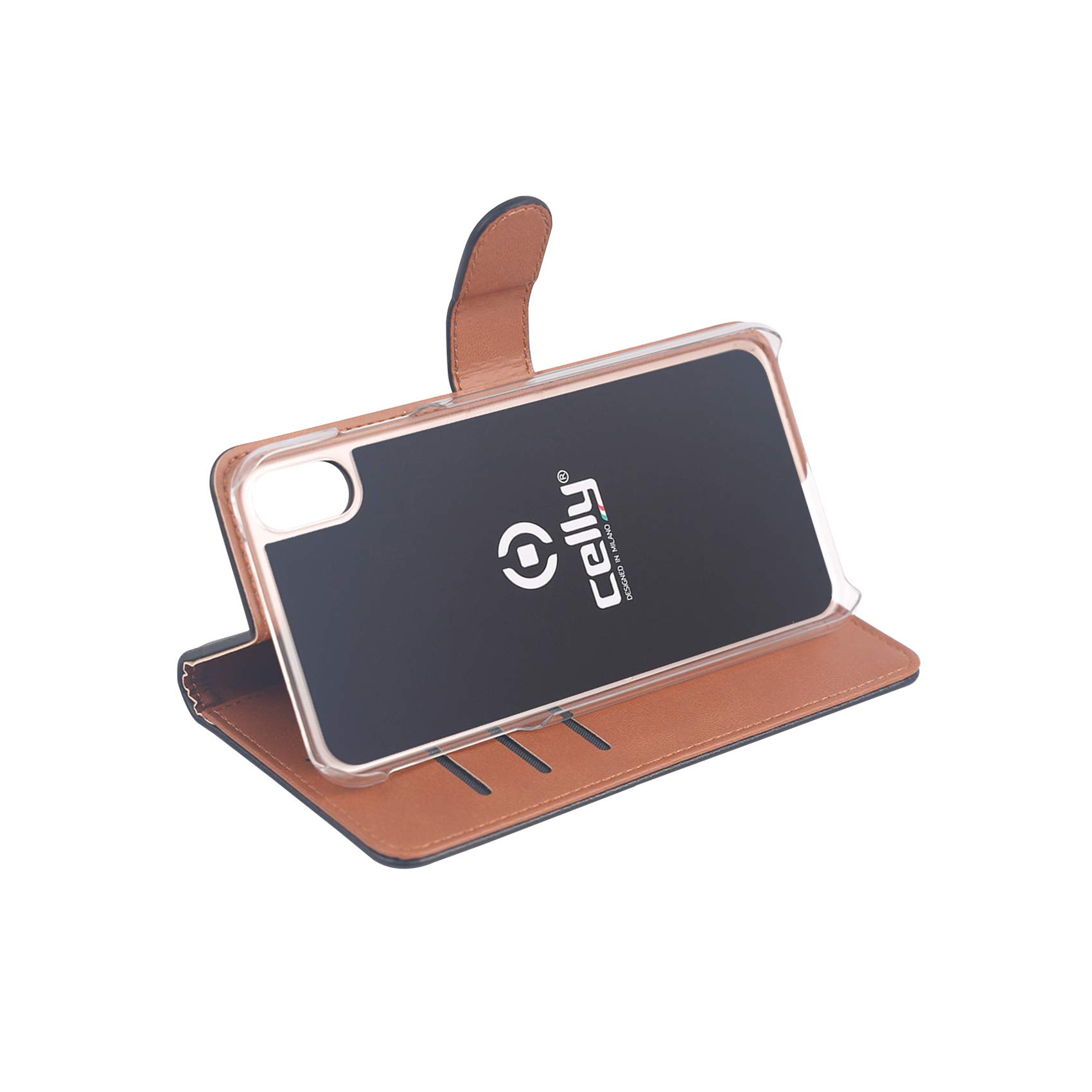 Custodia Portafoglio In Similpelle Nera Per IPhone XR – WALLY Con Flap Magnetico E Tasche Per Carte