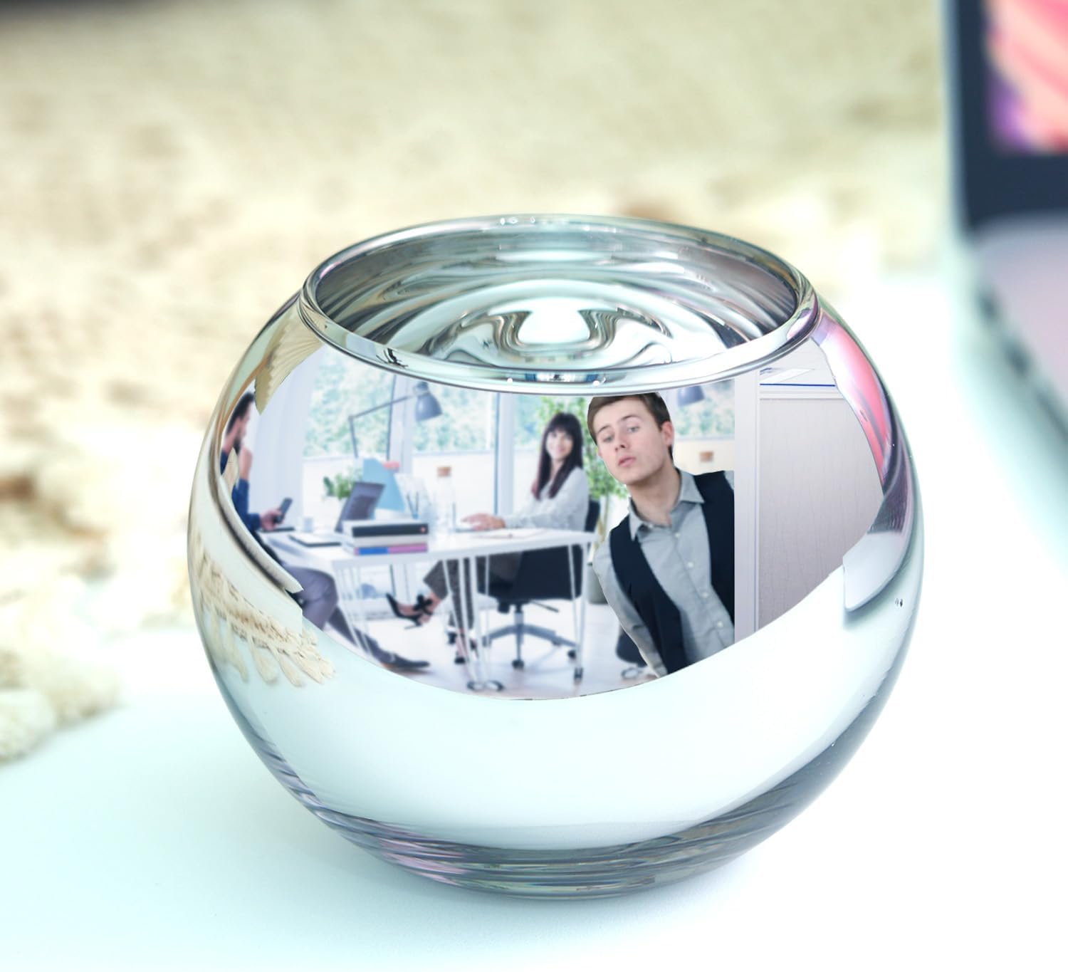 SNDEC Office Desk Accessories, 4.2'' Cubicle Mirror to See Behind You