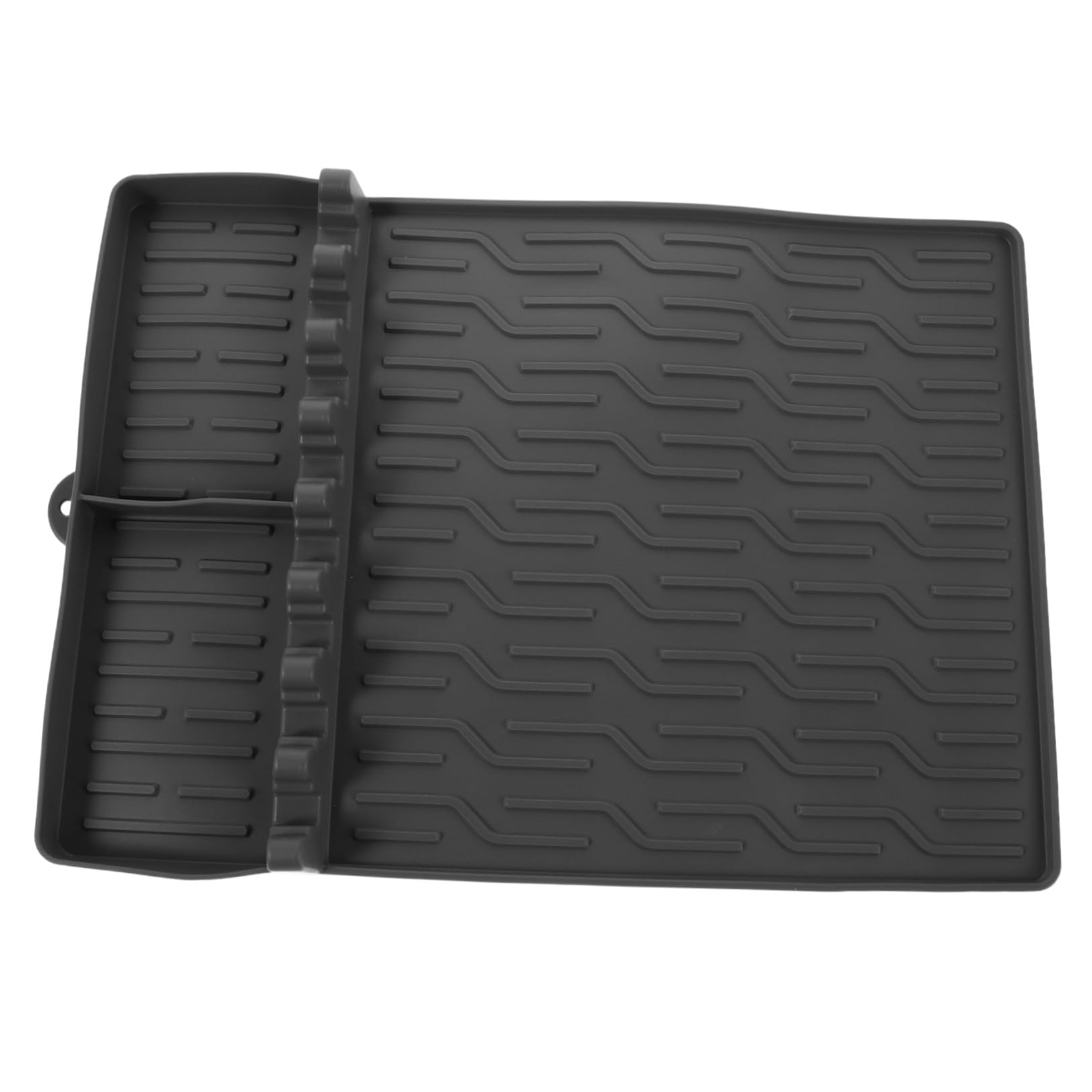 Tapis silicone résistant chaleur pour BBQ support ustensiles gris