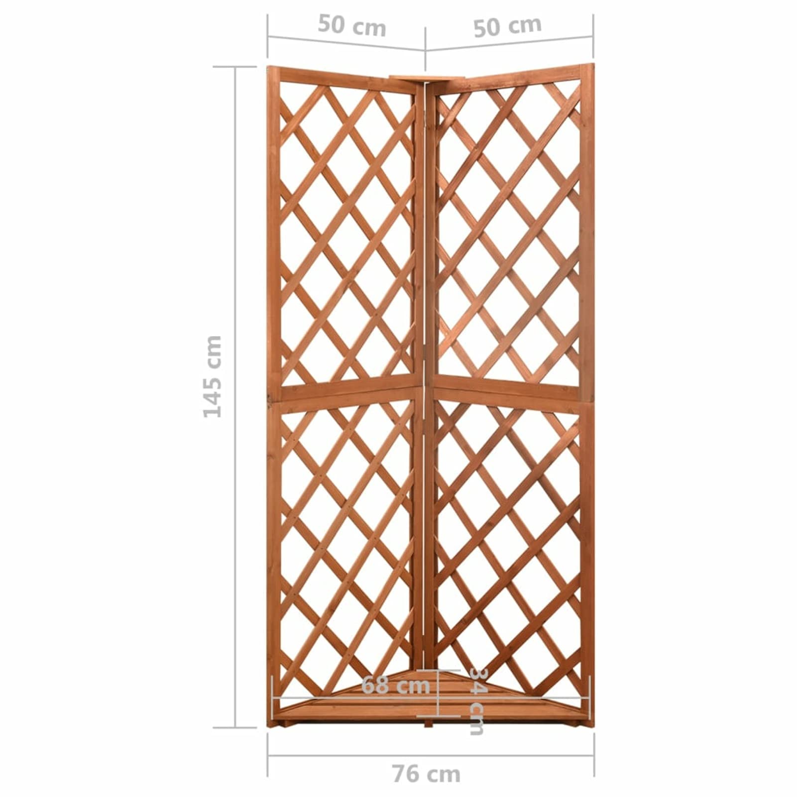 Gecheer Enrejado de Esquina Enrejado Soporte para Plantas Enrejado de Esquina Celosía para Jardín Patio Terraza Balcón Exterior Rosas Hiedra Plantas Madera Maciza de Abeto 50x50x145 cm