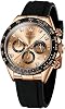 Watch Mens Watch Sports Stopwatch Function Date Waterproof Quartz Stylish Simple Casual Silicone Band Strap Popular Ranking Brand Gift Black, gold