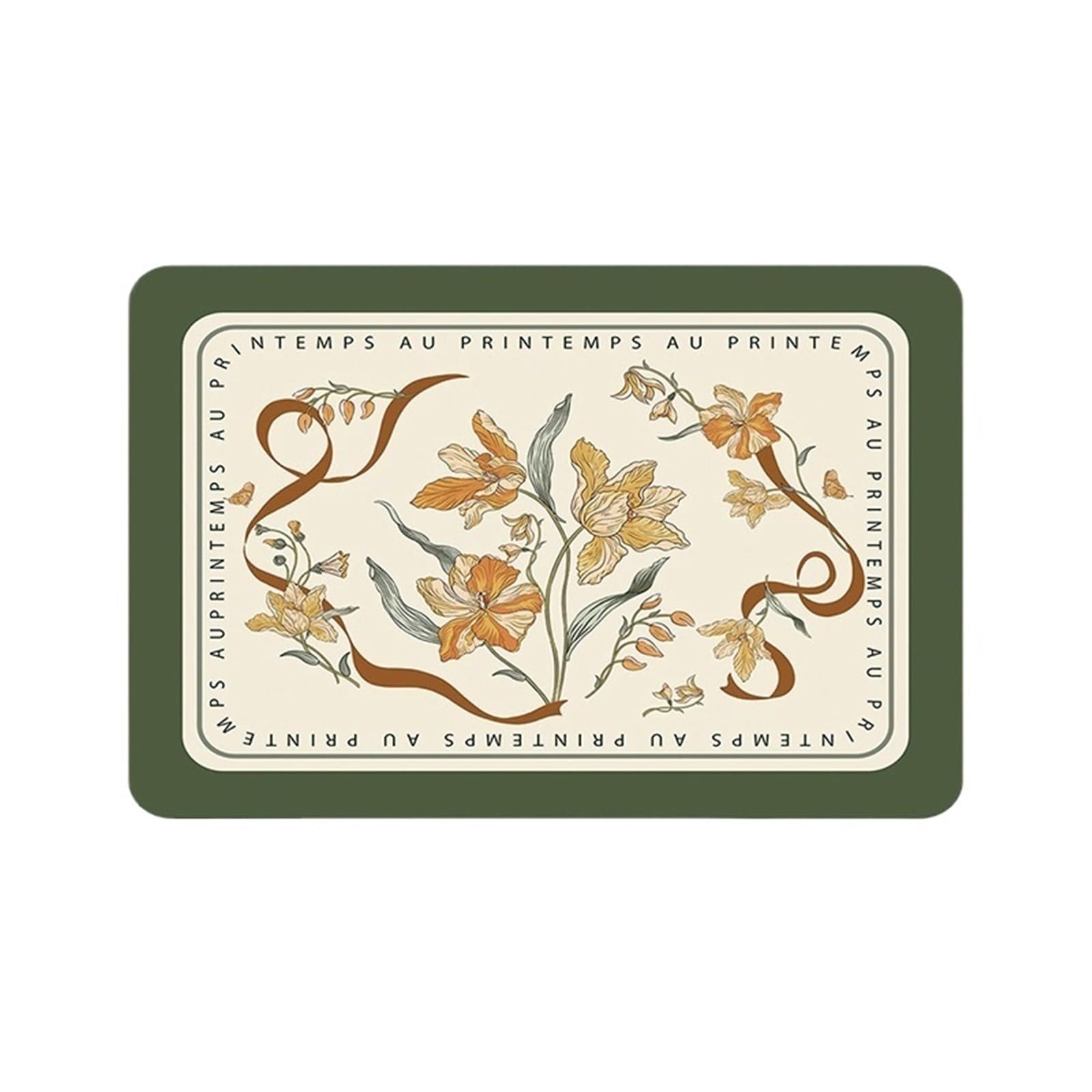 Alfombrilla Para Café Bar Tapete de secado de cocina, tapete de café de secado rápido, mantel absorbente for platos, tapetes de secado de tazas, accesorios de decoración de mesa, 2 uds.(Green A,30X40c