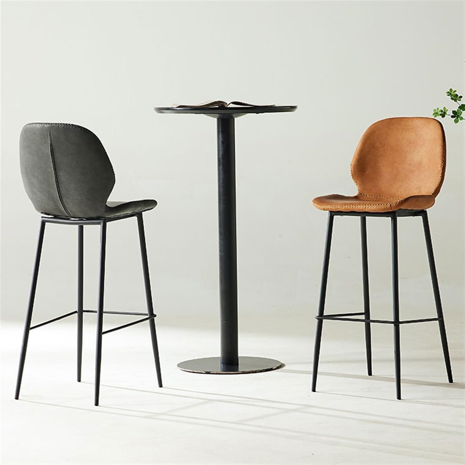 Taburete de Cocina Taburetes Altos de Cocina Sillón Bar con Respaldo Alto(Dark Gray)