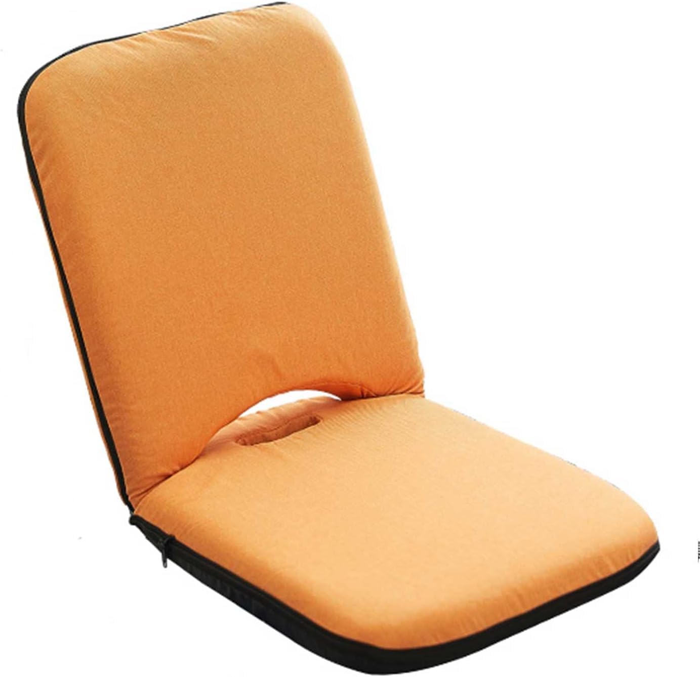 TONG TONG Modern Upholstered Floor Chair with Backrest Foldable Meditation Cushion Adjustable Backrest Chair Portable Floor Single Chair (Orange, 42 * 48 * 40cm)