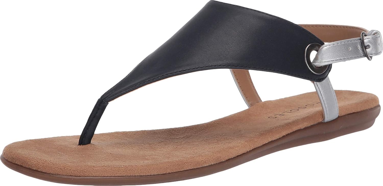 Aerosoles Womens IN CONCHLUSION Flat Sandal Navy 5.5