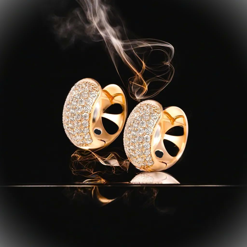 18K Gold Plated Hoop Earrings for Women, CZ Cubic Zirconia Round Hoop Earrings 19MM - Image 4