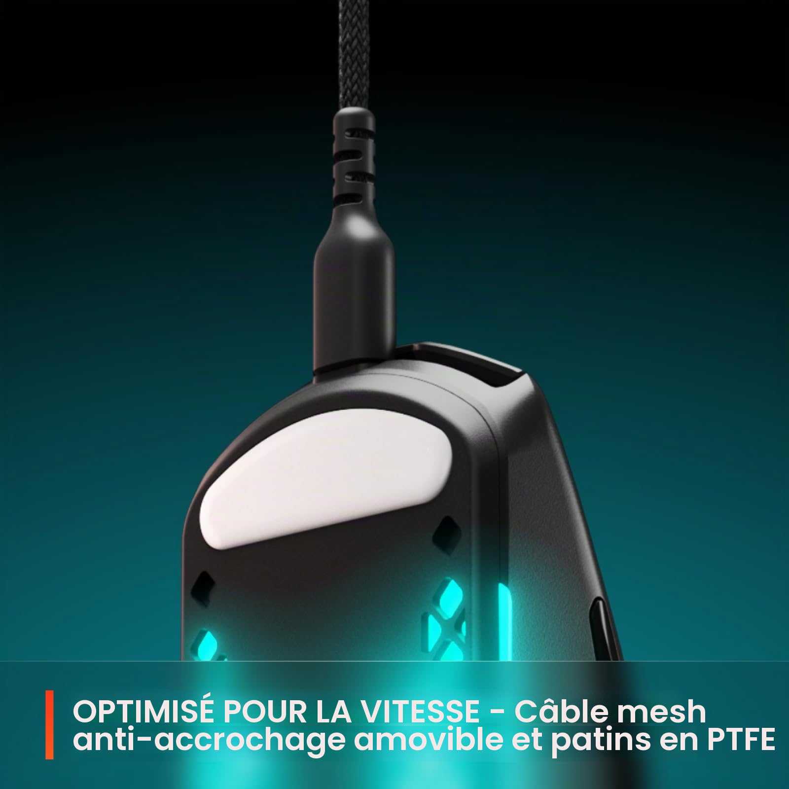 SteelSeries Aerox 3 - Holey Souris de Jeu RVB - Design Ultra léger et résistant à l'eau - Capteur Optique TrueMove Core 8500 DPI - Onyx