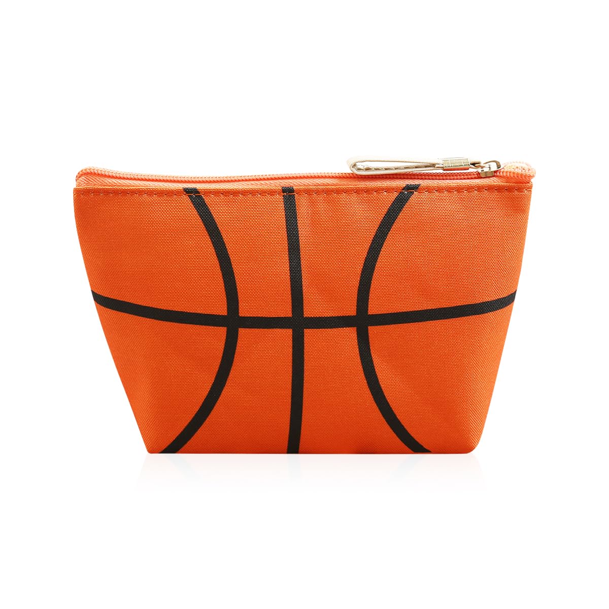 Mini Momo Sports Print Game Day Bag - Canvas Tote Oversized Handbag Basketball Fan, Baseball Football Mom Large Shopper, Makeup Bags (Small Makeup Bag - Basketball)