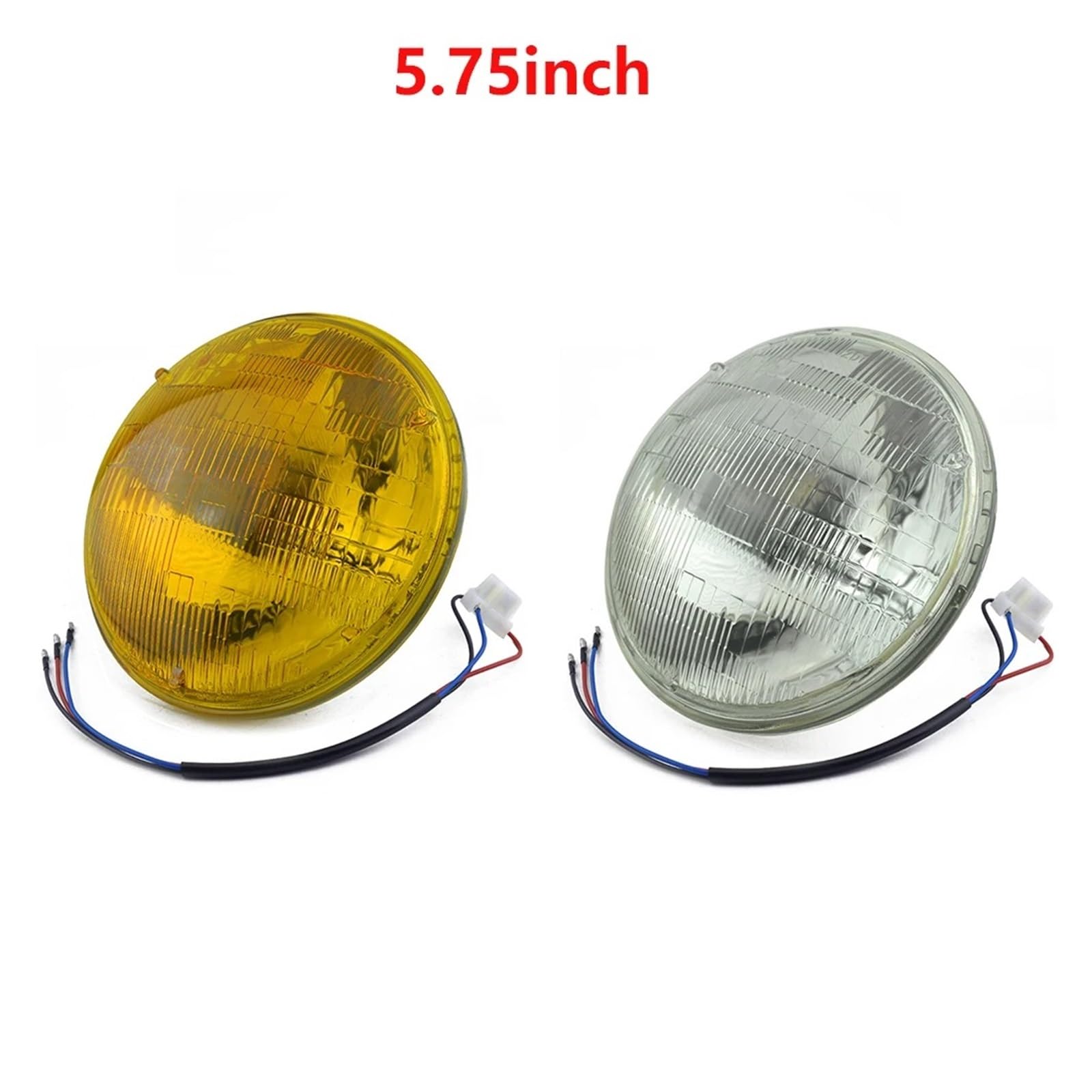 Fari Per Motociclette 5.75 "Vintage Motor Alogeno Faro Testa Lampadina Sigillata Fascio Di Vetro Hi Low Del Motociclo Cafe Racer Custom(Clear-5.75inch)