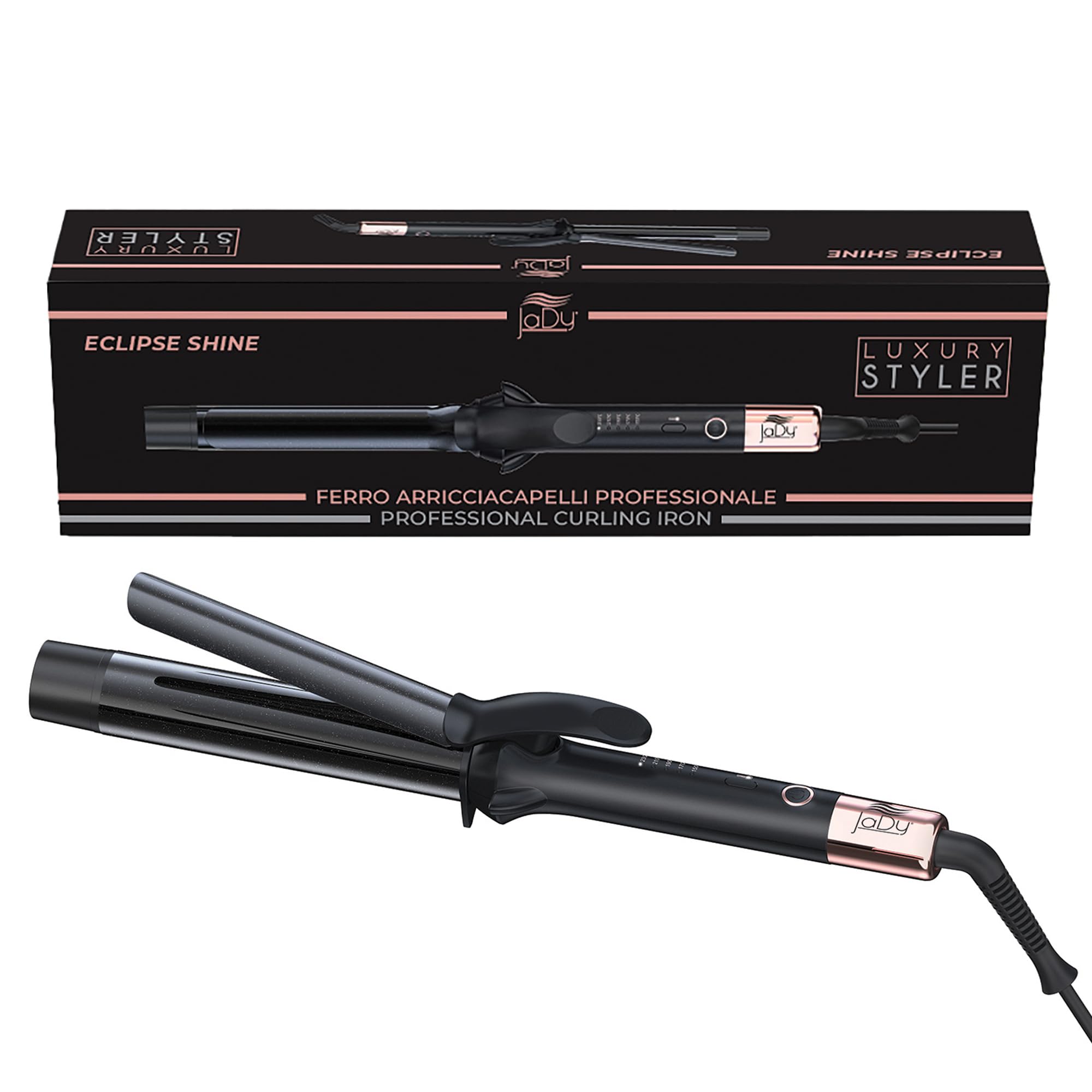 JaDy Luxury Styler Eclipse Shine 32 mm profesjonalna lokówka z powłoką turmalinową/ceramiczną, ujemne jony przeciw puszeniu się, temperatura 120-230°C