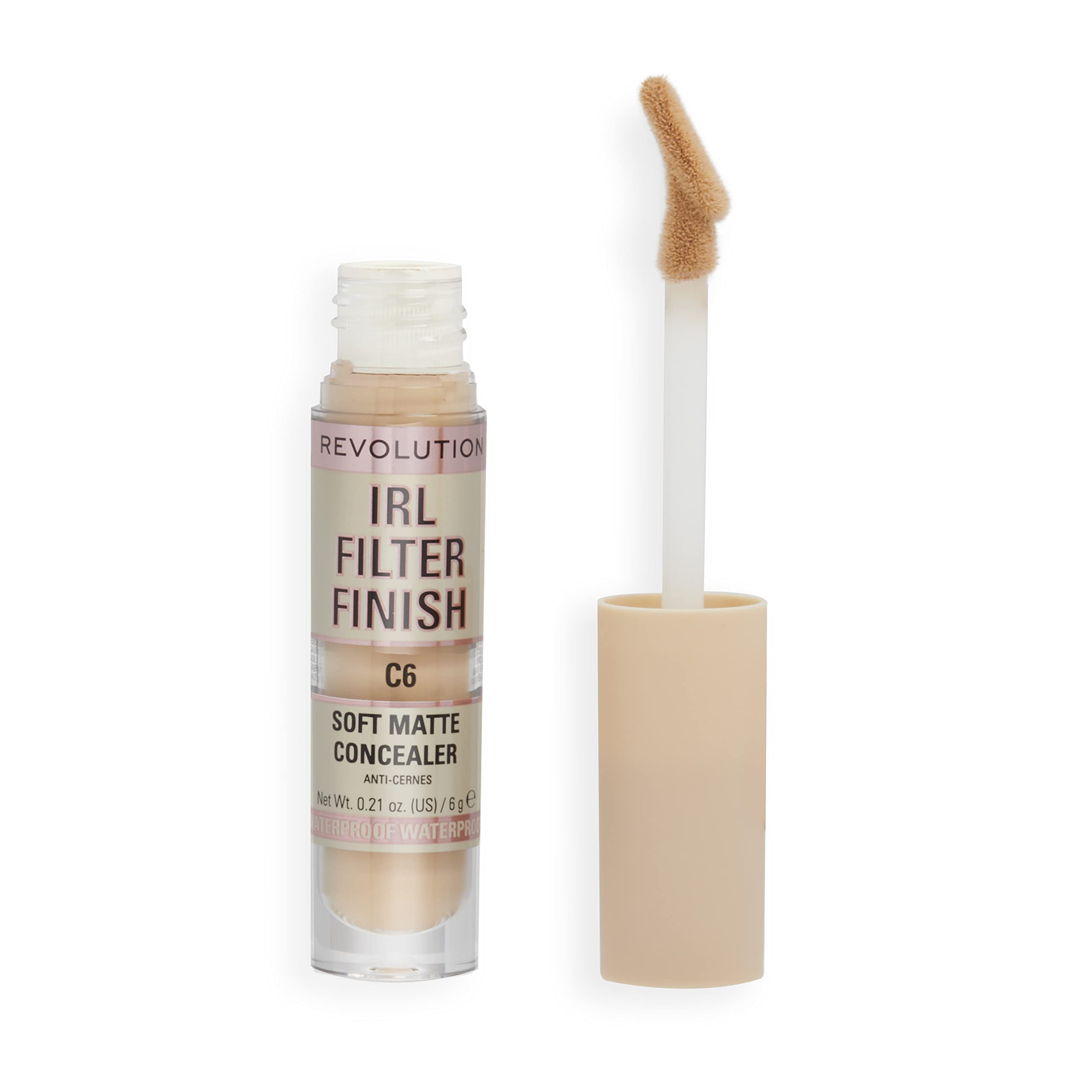 Makeup Revolution, IRL Filter Finish Concealer, Medium to Full Coverage, C6, 6g