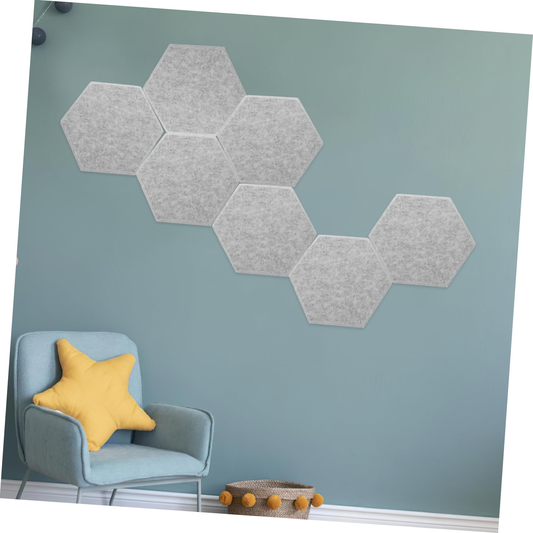 Panel de Pared Insonorizado 12 Piezas, Fieltro 3d Plateado