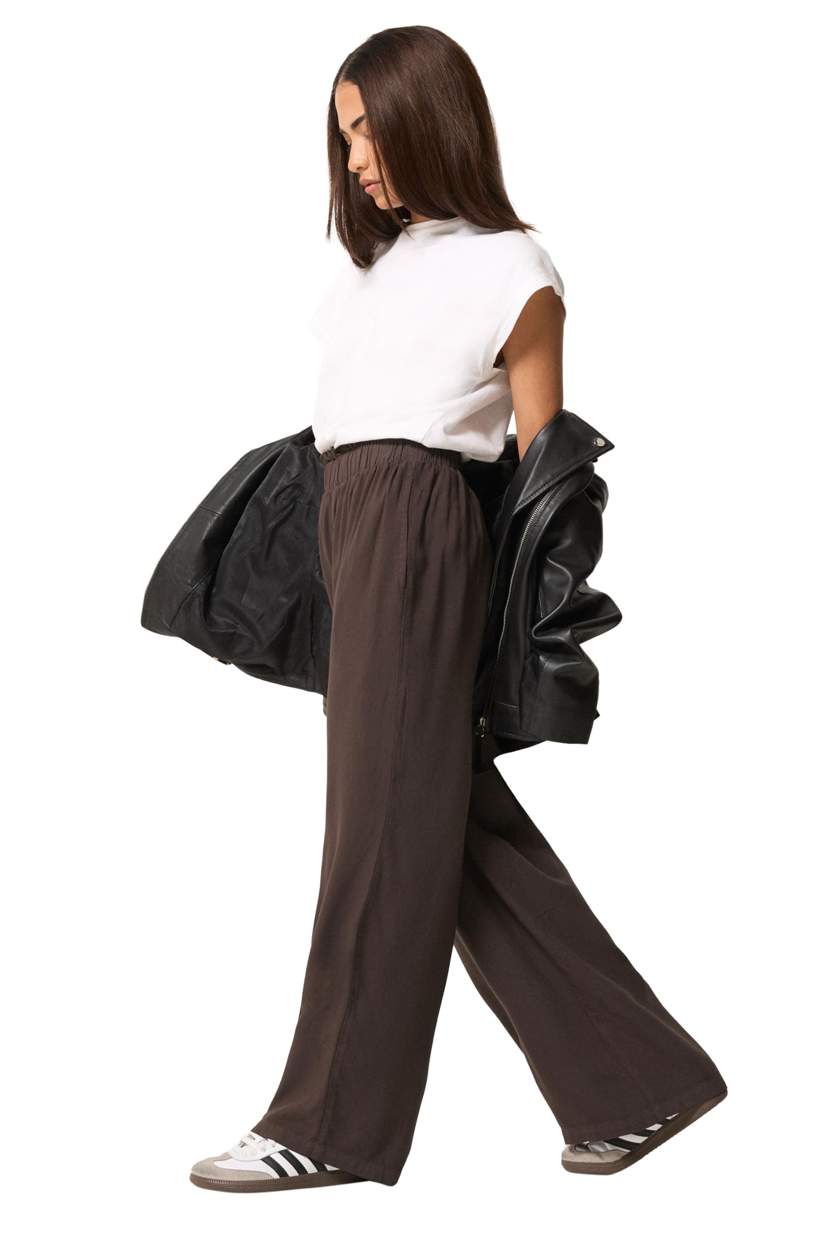 PixieGirl Women's Wide Leg Trousers - Chocolate - Size 10S