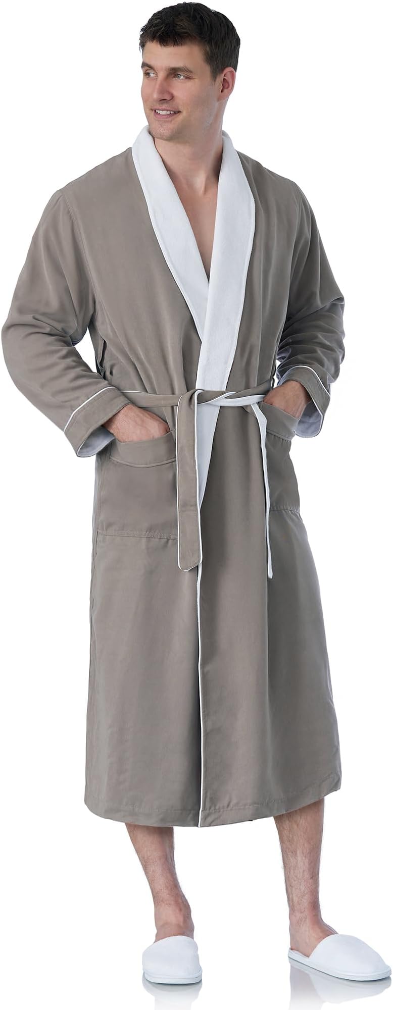 Luxury Spa Robe - Microfiber with Cotton Terry Lining