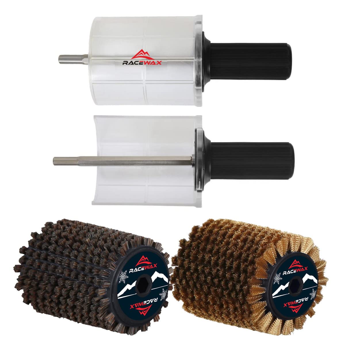 RaceWax Roto - Juego de cepillos para rotor (100 mm, cerdas de crin, cobre, velocidad