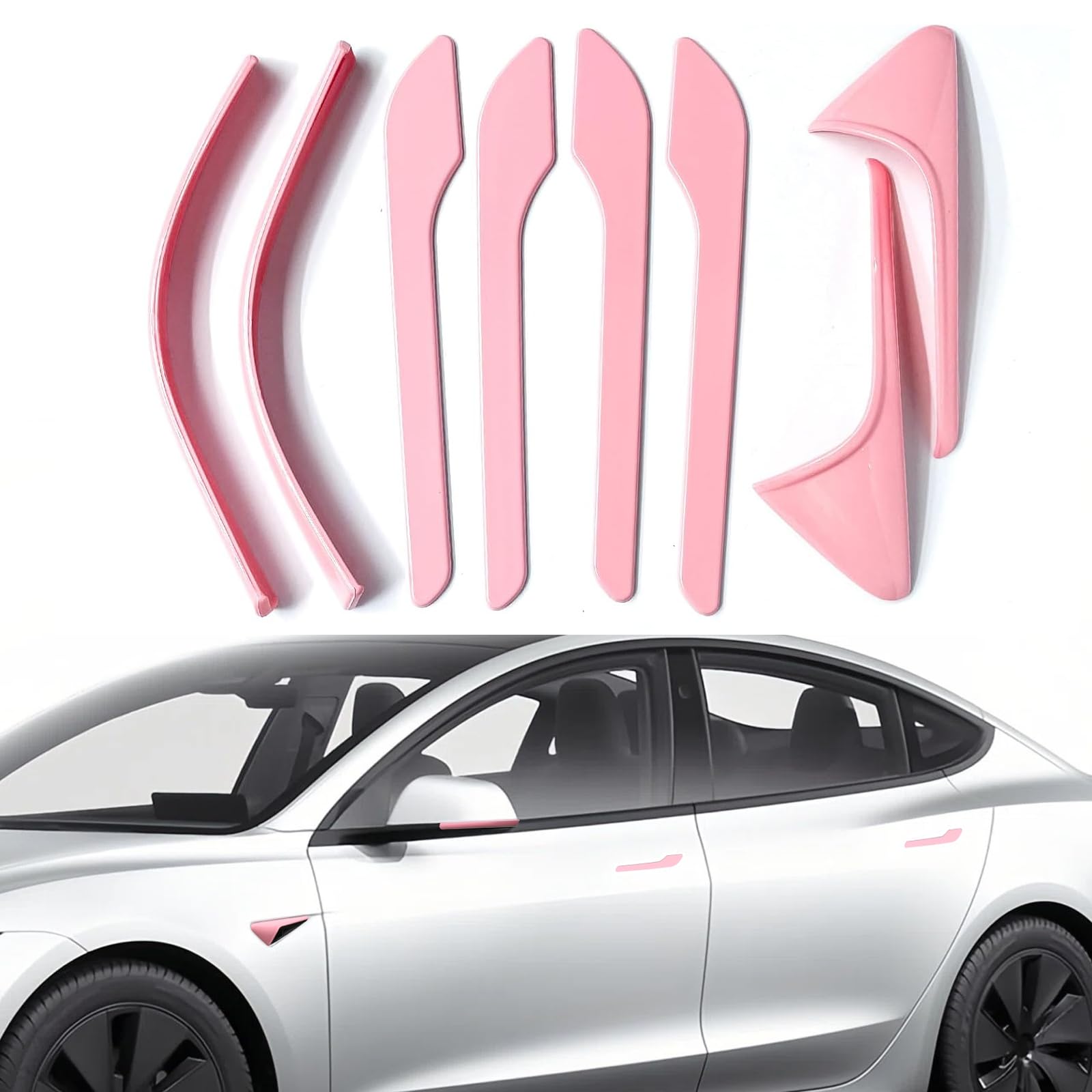 Tesla Model 3 ボディカバー Amazon.com: Tesheer for Pink Tesla Car Accessories Door Handle