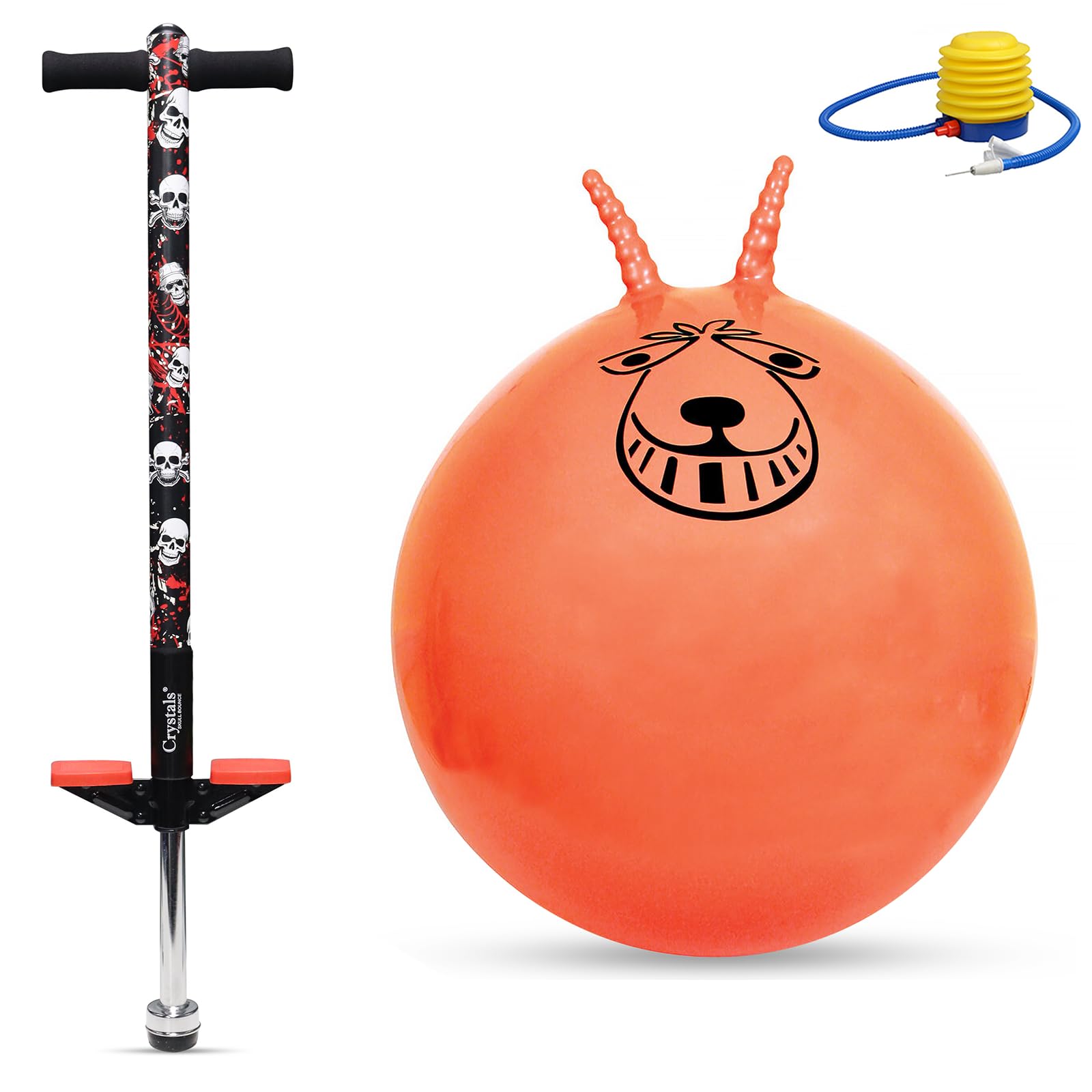 Crystals Pogo Stick with Jump Ball Space Hopper for Childrens Kids Boys Girls and Adults - Xmas Gift