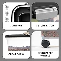 Vista 4 de IRIS USA - Recipiente hermético de 50 libras/69 cuartos de galón. IRIS USA WeatherPro - Contenedor hermético para alimentos para mascotas, con Negro