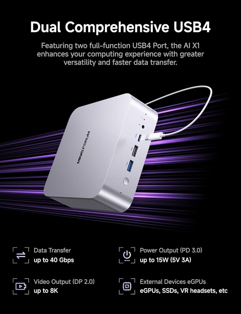 Minisforum AI X1（32GB／1TB） Amazon.com: MINISFORUM X1-255 Mini PC AMD Ryzen 7 255(8C/16T