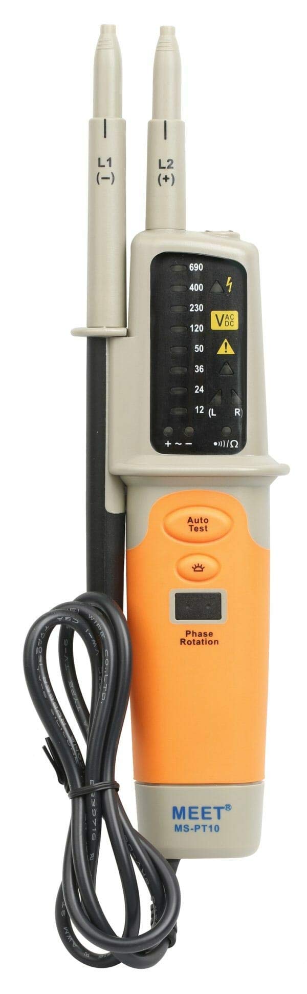 Meet Two-Pole Voltage Detector & Continuity Tester Ac/Dc Voltmeter Frequency Two Pole And Torch 690V โ Ms-Pt10