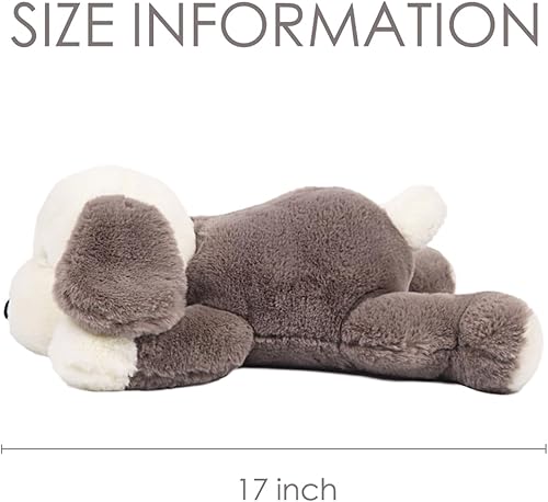 Miniatura 8 de Suave peluche de perro de peluche, lindo peluche de cachorro gris, almohada para abrazar, juguete de peluche Corgi, regalo de decoración de