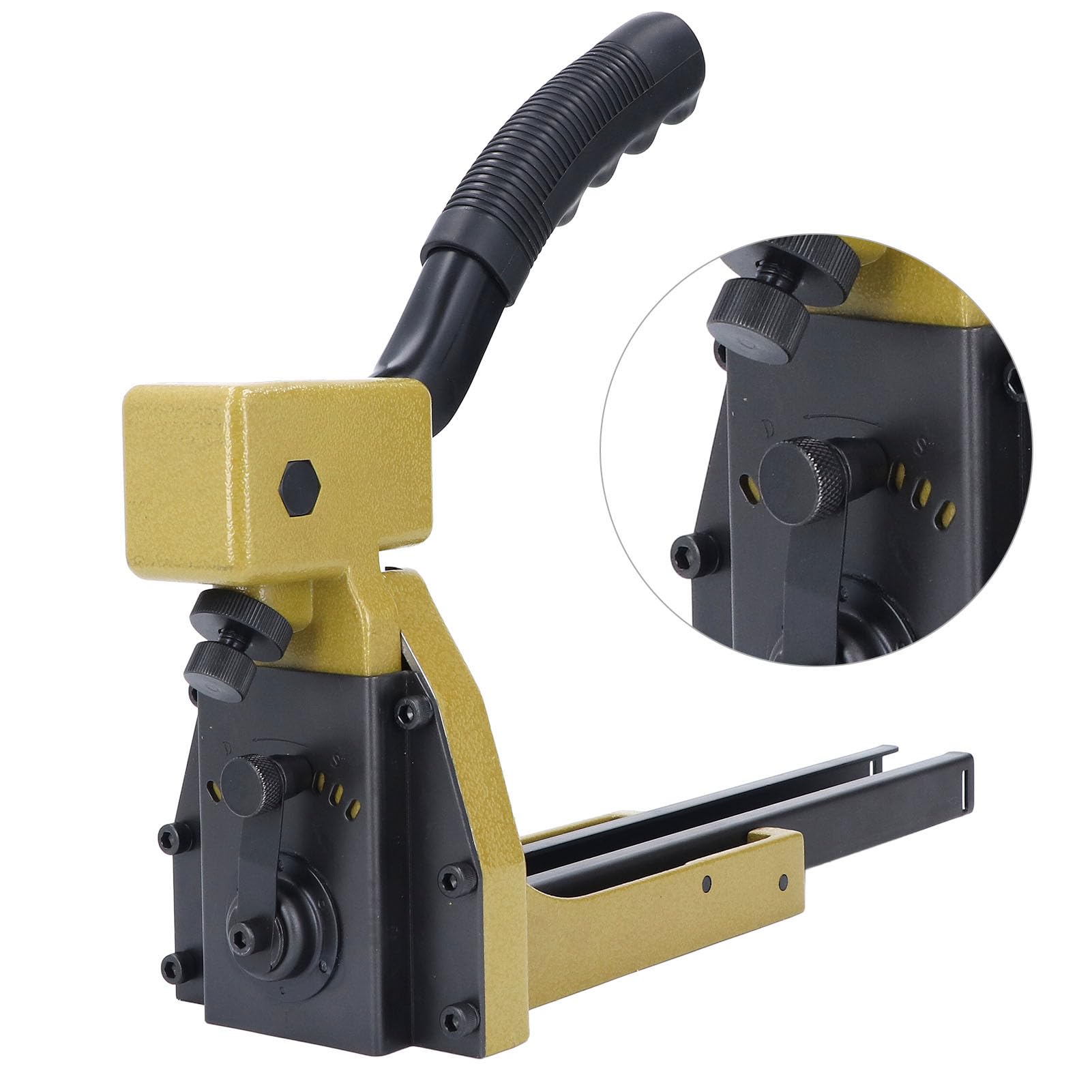 Aramox Agrafeuse de Fermeture de Carton, Machine de Scellage Manuelle de Carton ondulé avec Profondeur d'agrafe Réglable, capacité de 100 Agrafes, pour Sceller les Boîtes, Salles d'emballage,