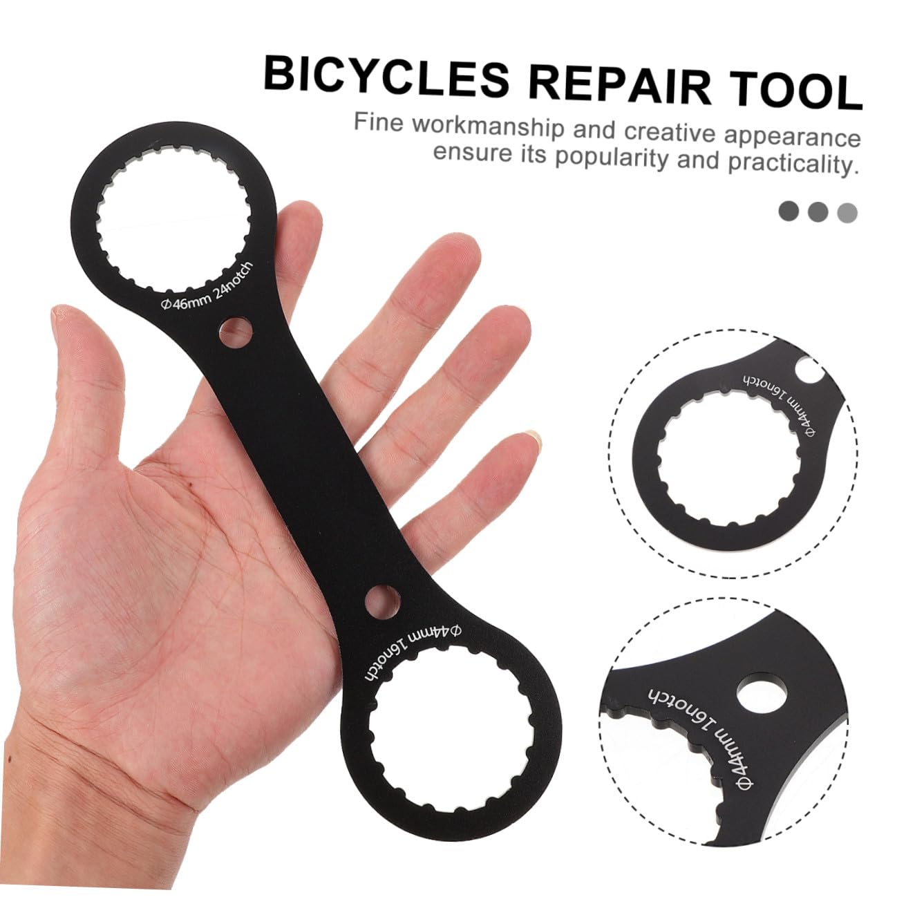 ifundom 4 Stück Fahrradschlüssel Reparatur Geformt Fix Radfahren Entfernung Unten Fahrrad Achsschlüssel Werkzeug Tretlagerschlüssel Kurbelgarnitur-entferner Aluminiumlegierung Black