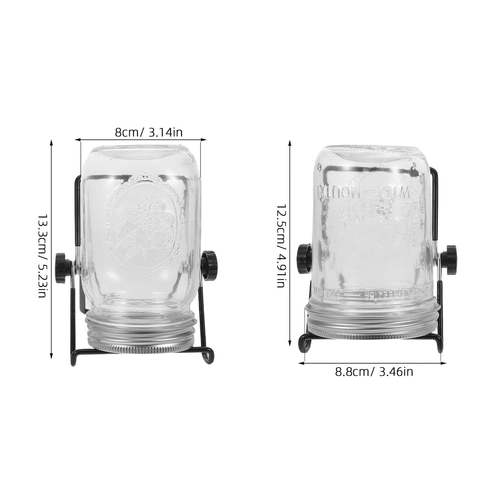 POPETPOP Kit de Germination 2 Sets 473 ML avec Couvercles Inoxydables Passoires Intégrées et Supports Stables pour Bocaux Mason Germoir à Graines pour Micro-Pousses Fermentation et