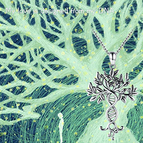 Tree of Life Infinity DNA Necklace 925 Sterling Silver Double Helix Celtic Family Tree Pendant Jewlery Graduation Science Gift4