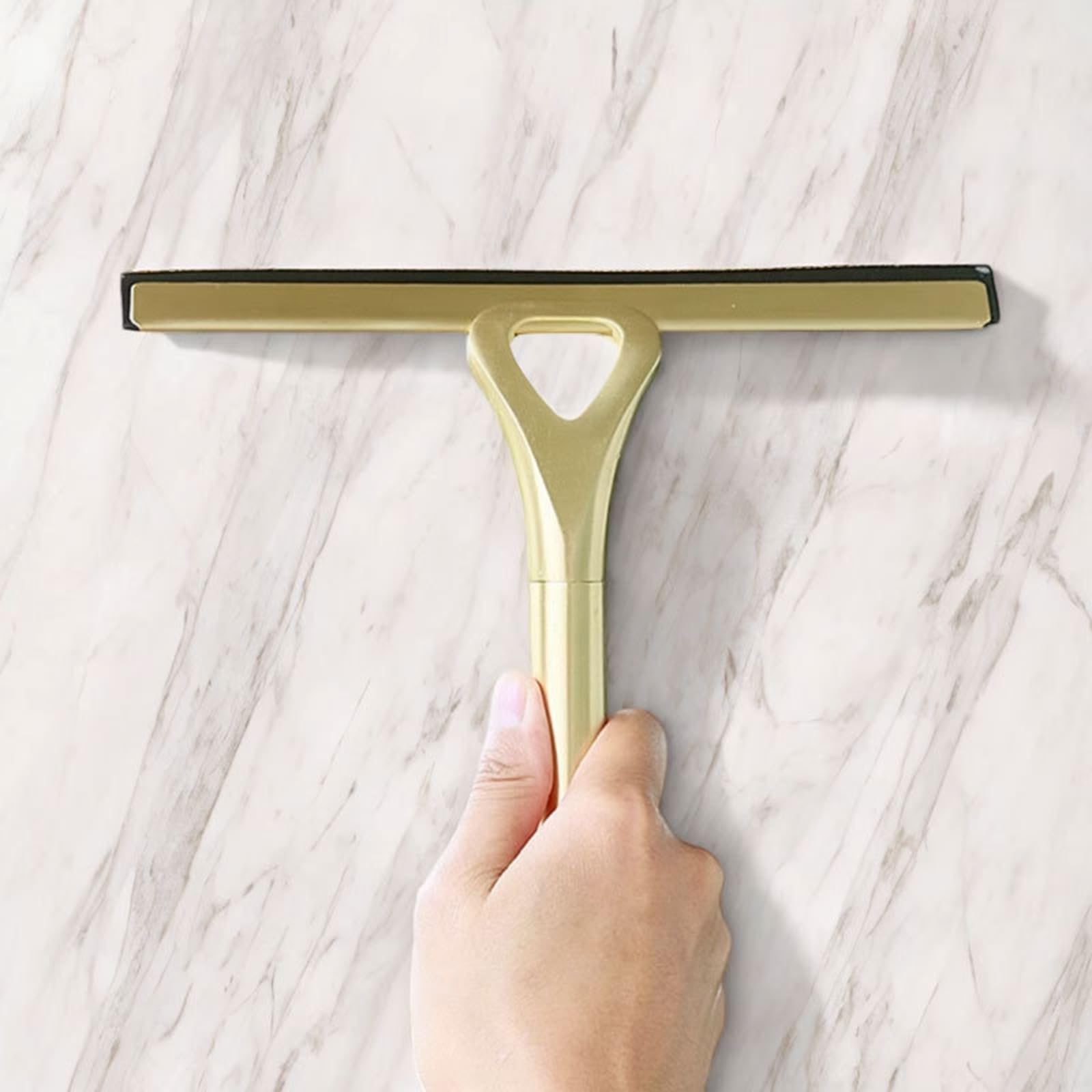 Raclette en acier inoxydable 304 pour miroir de salle de bain - Outil d'élimination efficace de l'eau avec antidérapant ergonomique - Outil de nettoyage pour miroir de salle de bain