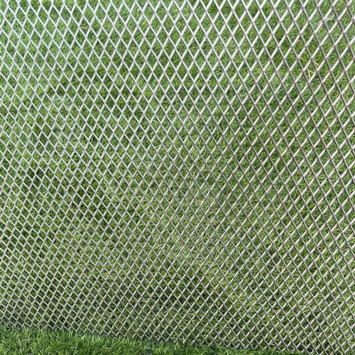 Fengyoo FENGYOO-DXGBW14GA48IN 48 Inchx24 Inch 14 Gauge Expanded Metal Sheet Metal Diamond Mesh 0.4 Inchx0.8 Inch Expanded & Perforated Sheets Pet Screen Steel Grating-For Door Guard Screen Grill,Window Security Grill Screen Door Protector thumb #2