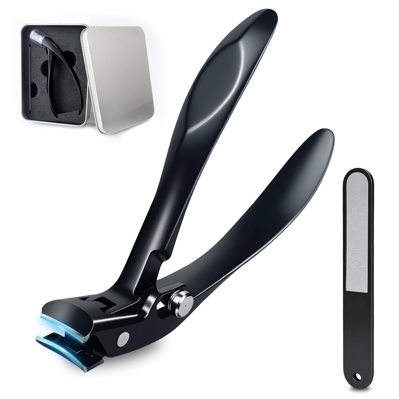 Long Handle Toenail Clippers for Seniors, Angled Head Wide Jaw, Ergonomic