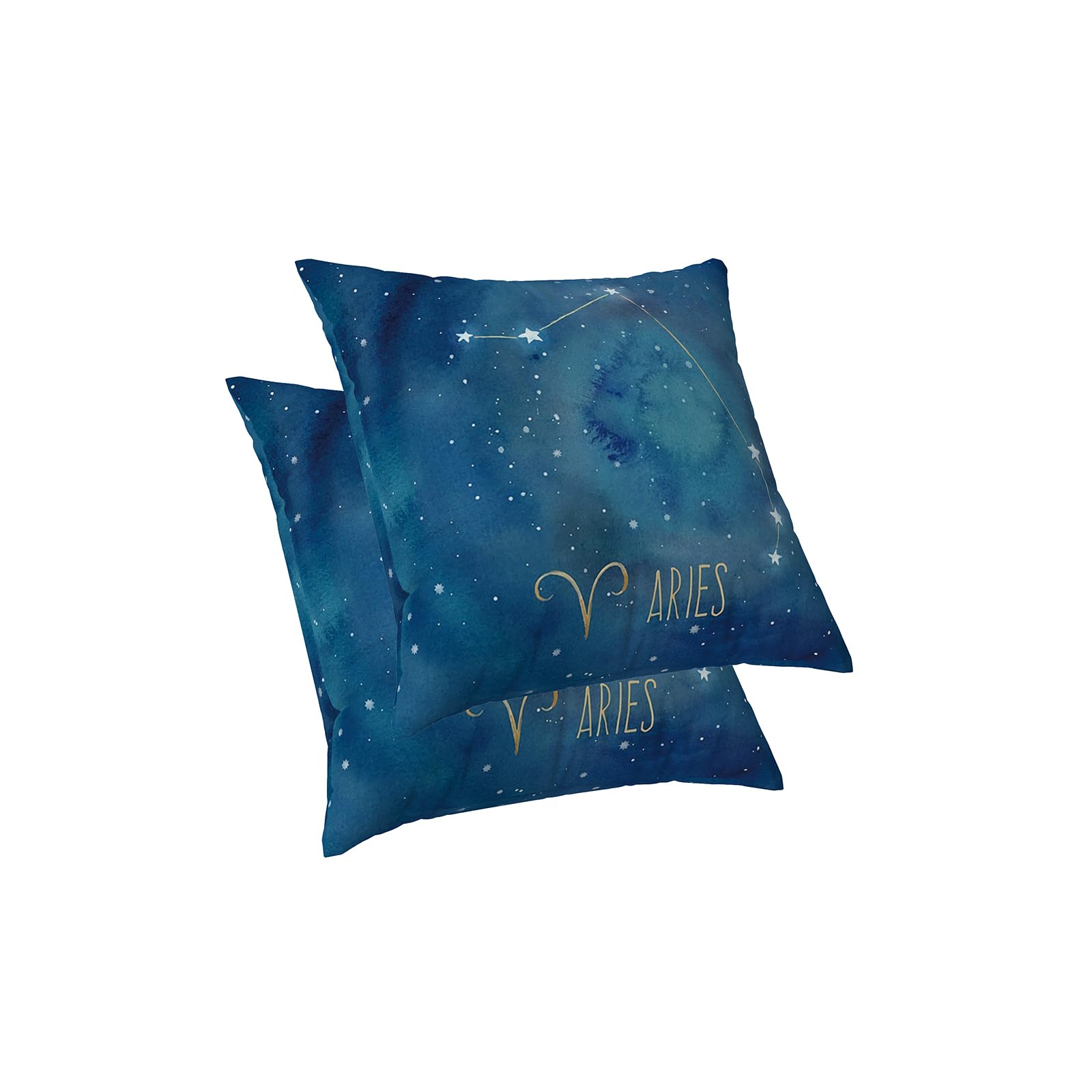 ggaimwf Constellation Cushion Covers Aries Zodiac Starry Space Aesthetic Linen Square Throw Pillowcases for Boys Bedroom Divination Room Art Pillow Covers 45x45cm Set of 2
