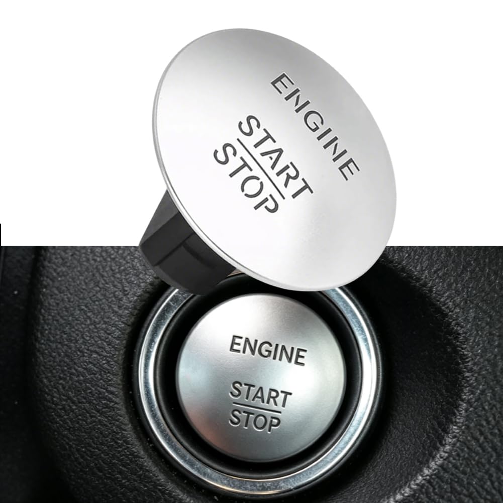 Silver Car Keyless Start Stop Push Button Engine Ignition Switch Cover Replacement for Mercedes-Benz C E S CL M ML GL Class W176 W164 W204 W205 W212 W213 W221-image-35