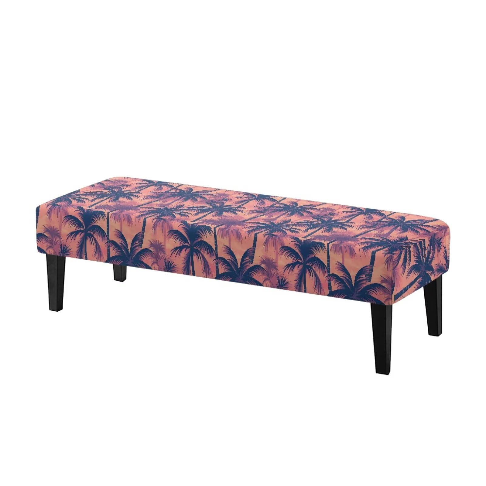 Qehuruxo Dining Bench Covers Bench Seat Cover Dustproof Washable Seat Cushion Protector Easy to Install for Bedroom, Kitchen, Hotel, Banquet Tropical Tree